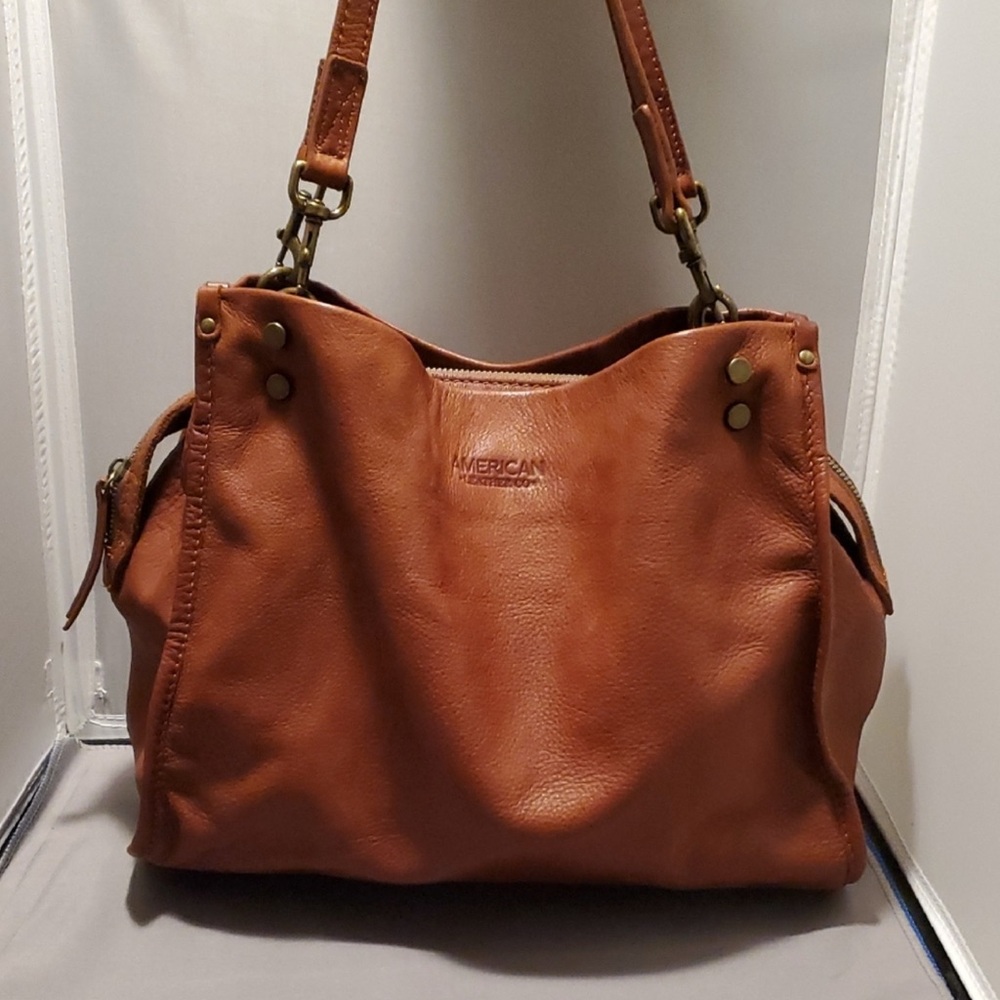 American Leather Shoulder Bag in Rich Tan